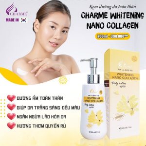 Kem thoa Body Charme Whitening Nano Collagen cho nữ 200ml