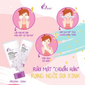 Sữa Rửa Mặt Than Hoạt Tính Charme Hàn Quốc 100ml