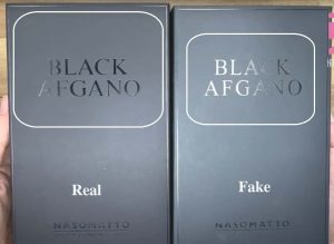 Hộp nước hoa Black Afgano real và fake