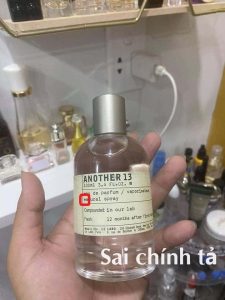 Sai chính tả trên tem chai Le Labo Another 13 fake