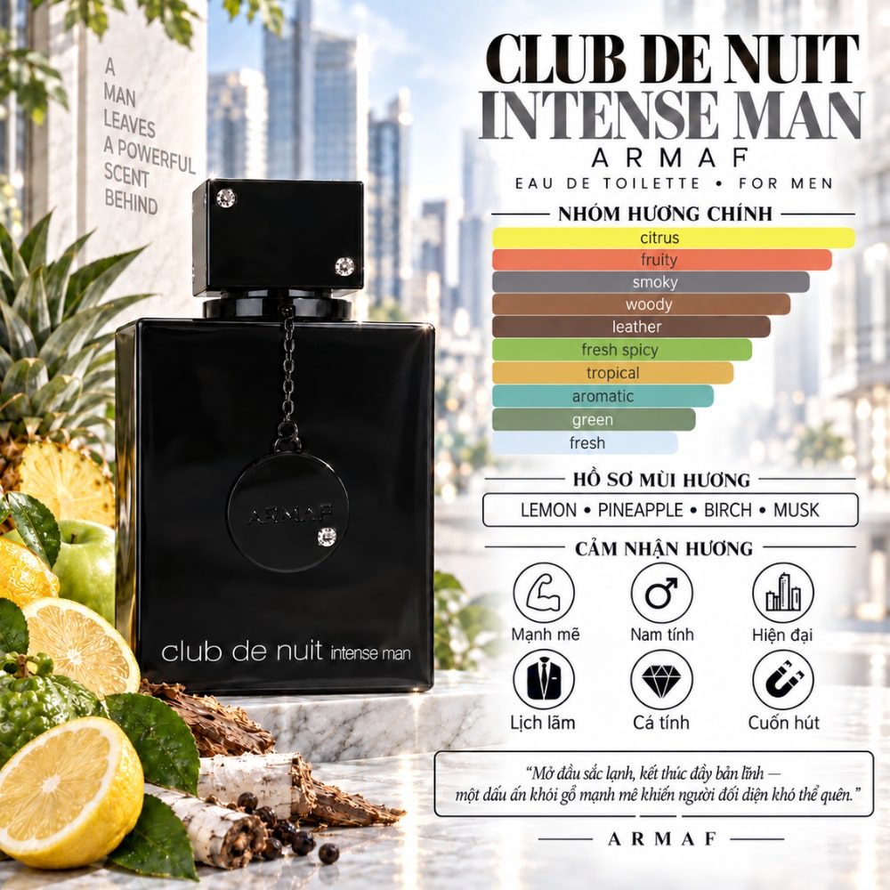 Club de Nuit Intense Man EDT 105ml 24 Mùi hương Nước hoa Armaf Club De Nuit Intense Man EDT _ Tiến Perfume