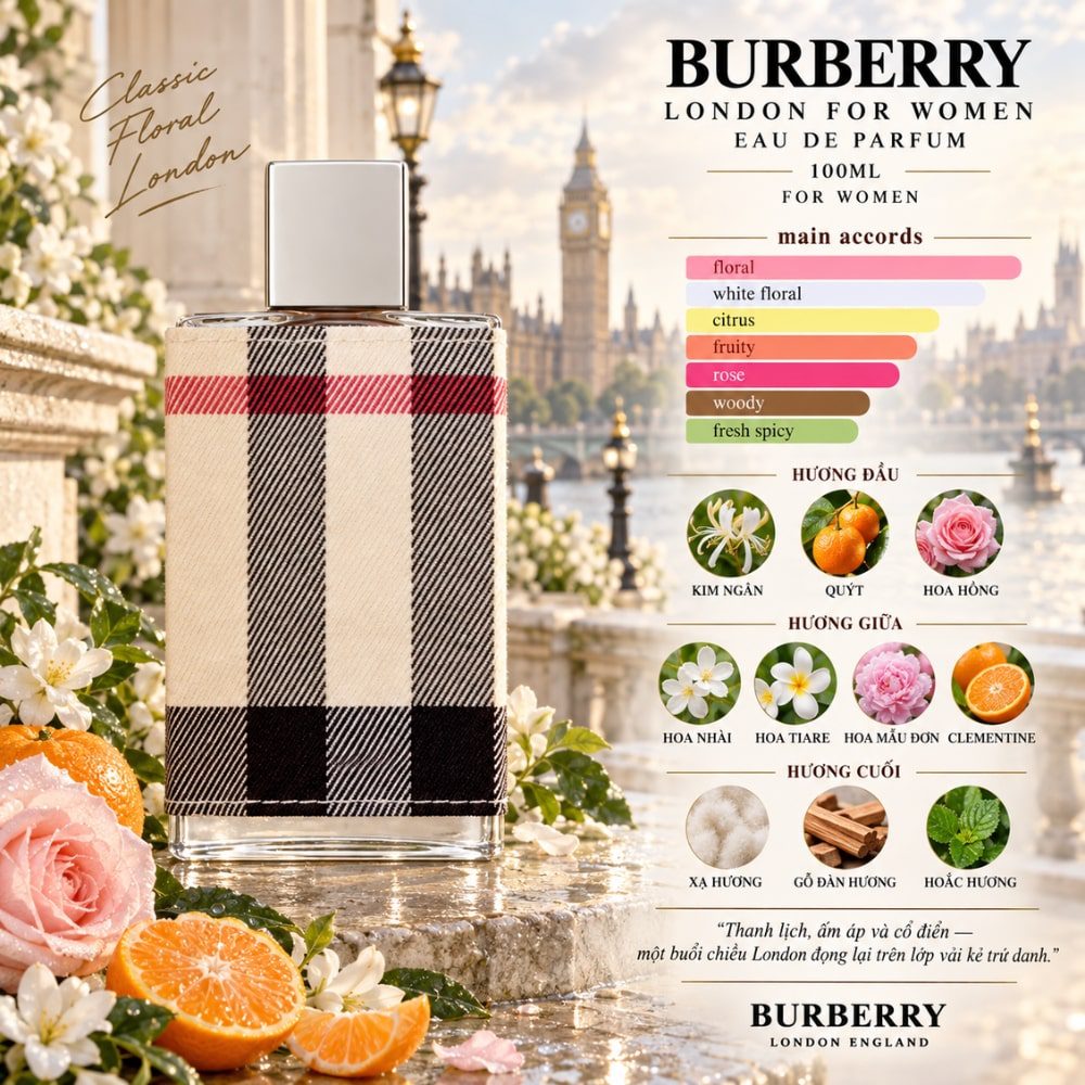 Burberry London For Women EDP 24 Mùi hương Nước hoa Burberry London For Women EDP _ Tiến Perfume