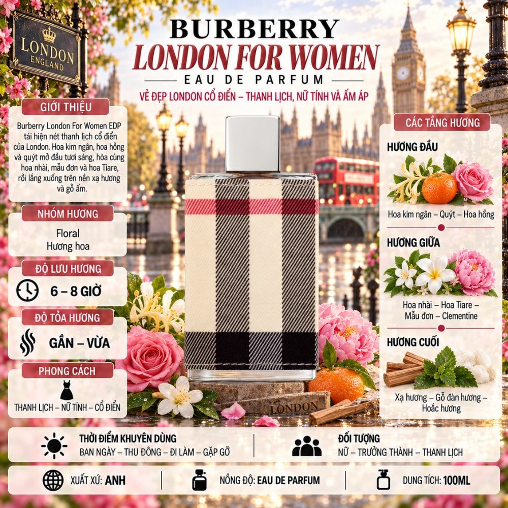 Burberry London For Women EDP 17 Thông tin Burberry London For Women EDP _ Tiến Perfume