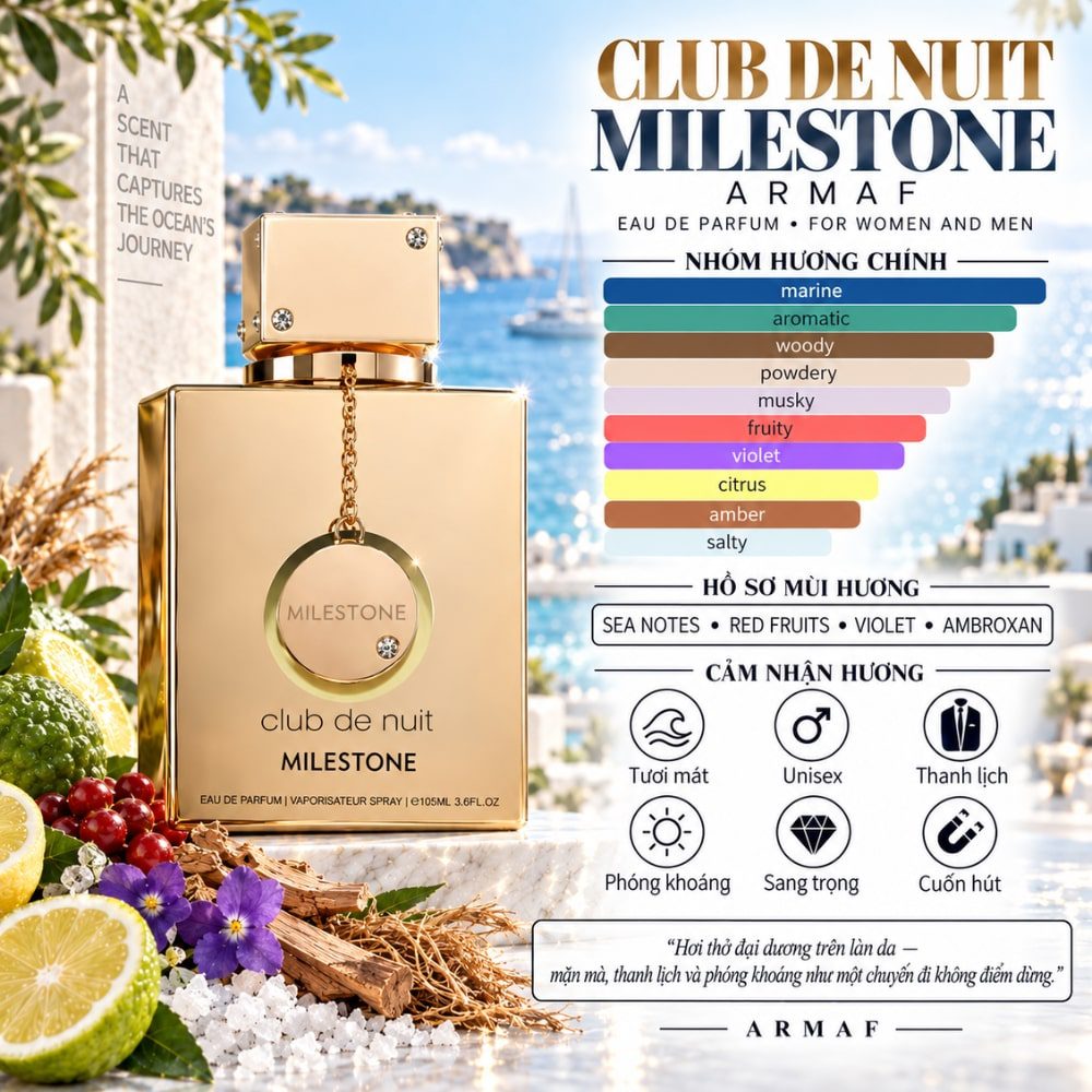 Club De Nuit Milestone EDP 105ml 24 Mùi hương Nước hoa Armaf Club De Nuit Milestone _ Tiến Perfume