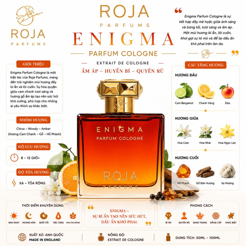 Roja Enigma Parfum Cologne 100ml 17 Thông tin Roja Enigma Parfum Cologne _ Tiến Perfume