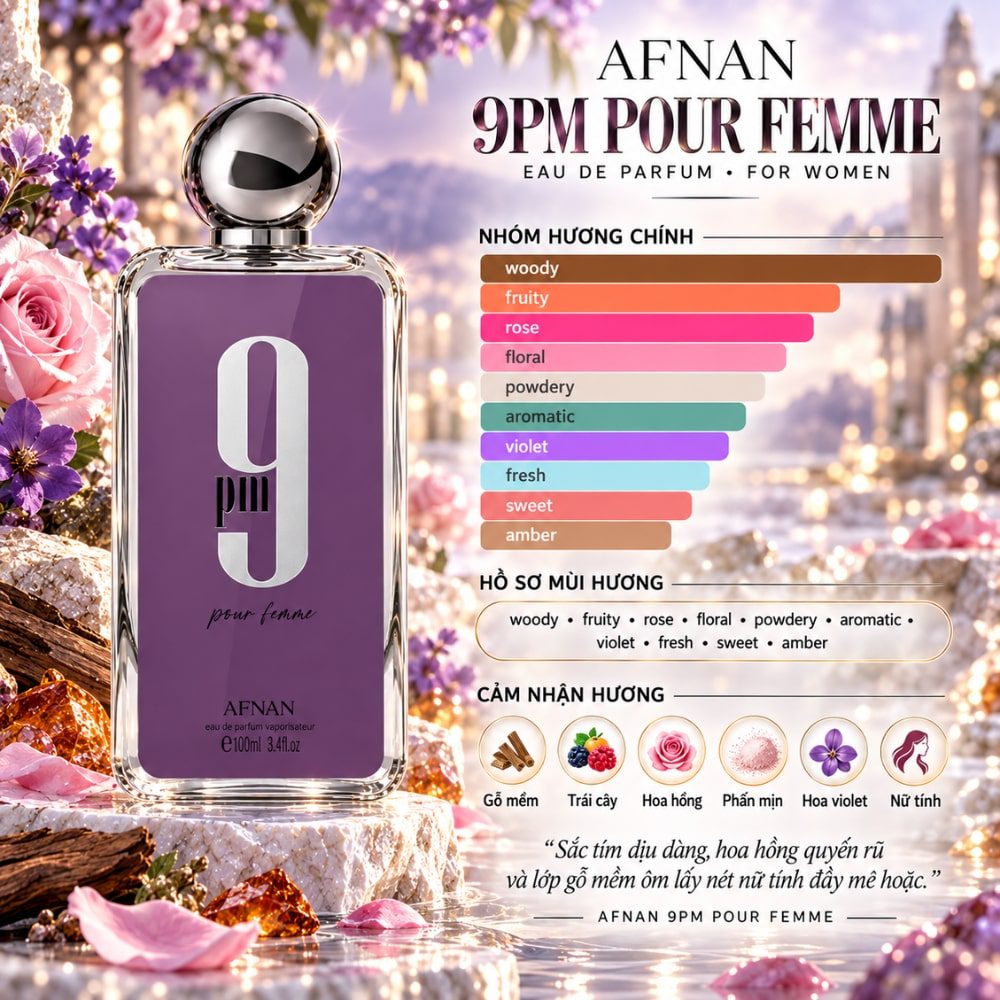Afnan 9PM Pour Femme EDP 24 Mùi hương Nước hoa Afnan 9PM Pour Femme _ Tiến Perfume