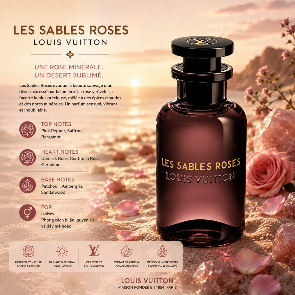 Louis Vuitton Les Sables Roses EDP 100ml 23 Authentic Perfume Louis Vuitton Nuit De Feu _ Tiến Perfume
