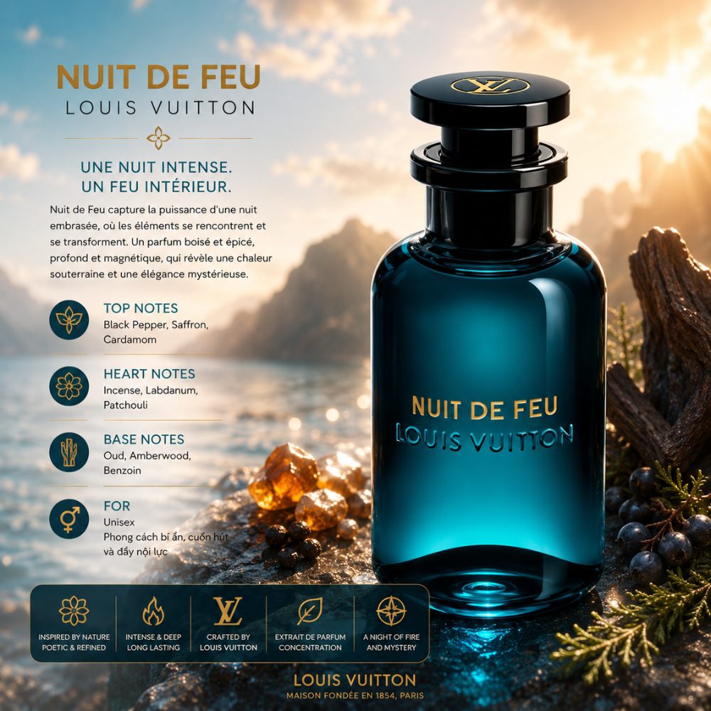 Louis Vuitton Nuit De Feu EDP 100ml 23 Authentic Perfume Louis Vuitton Nuit De Feu _ Tiến Perfume