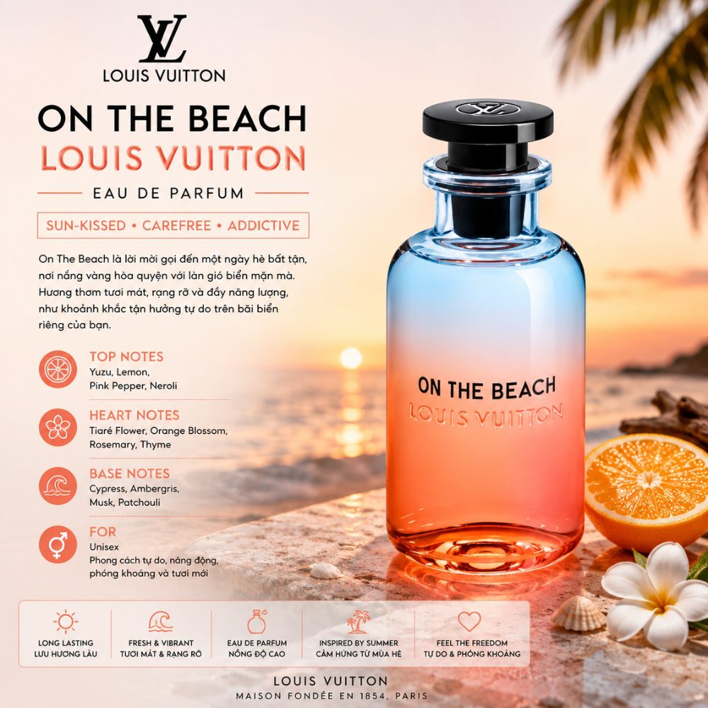 Louis Vuitton On The Beach EDP 100ml 24 Authentic Perfume Louis Vuitton On The Beach EDP _ Tiến Perfume