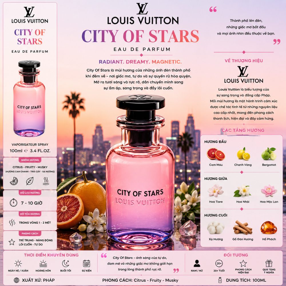 Louis Vuitton City Of Stars EDP 17 Thông tin Louis Vuitton City Of Stars _ Tiến Perfume