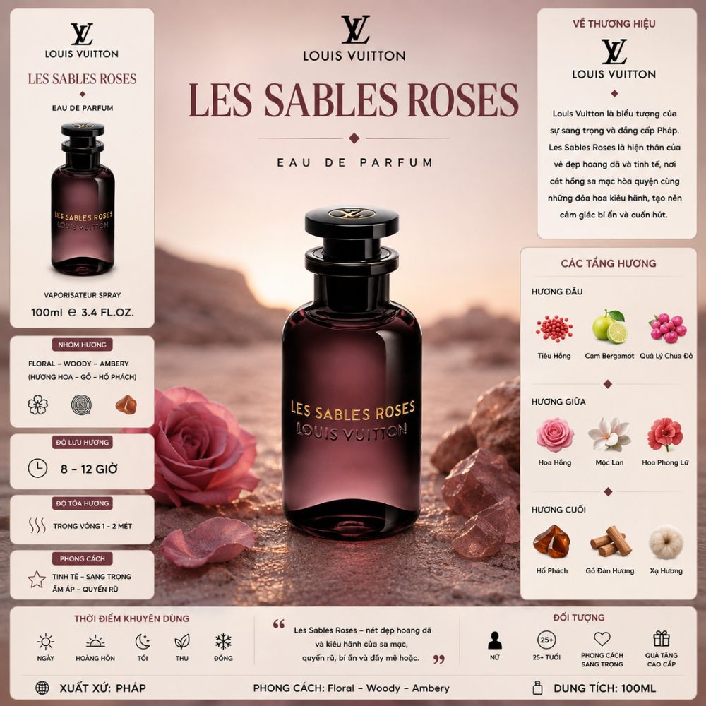 Louis Vuitton Les Sables Roses EDP 100ml 17 Thông tin Louis Vuitton Les Sables Roses _ Tiến Perfume