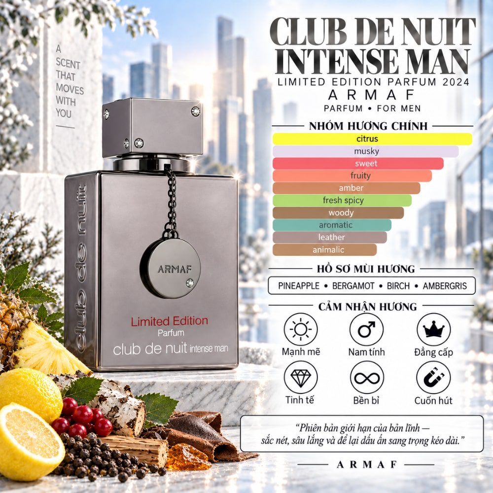 Club de nuit Limited Parfum intense 105ml 23 Mùi hương Nước hoa Armaf Club de Nuit Intense Man Limited Edition _ Tiến Perfume