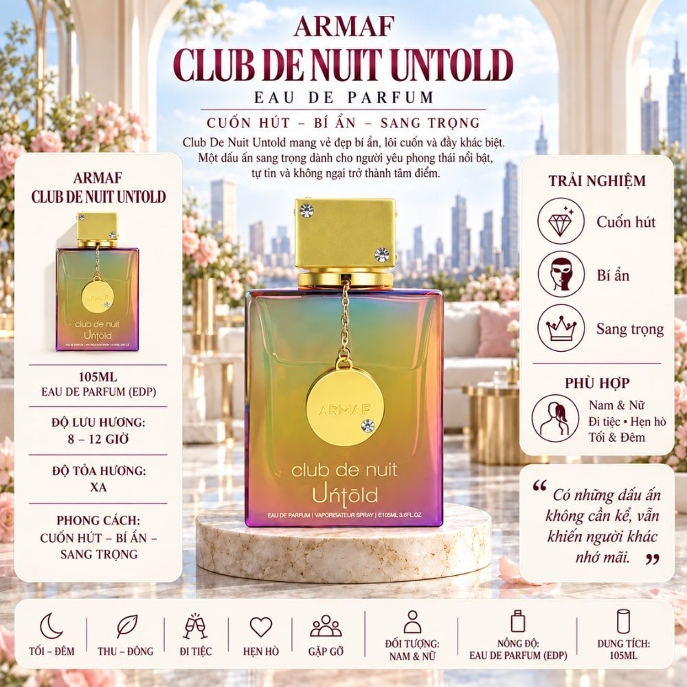 Club de Nuit Untold EDP 105ml 17 Thông tin Armaf Club De Nuit Untold EDP _ Tiến Perfume