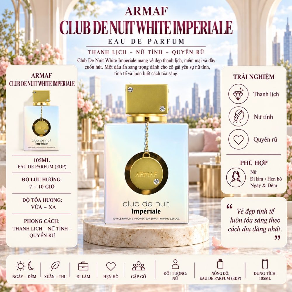 Club de Nuit White Imperial EDP 105ml 17 Thông tin Armaf Club de Nuit White Imperial EDP _ Tiến Perfume