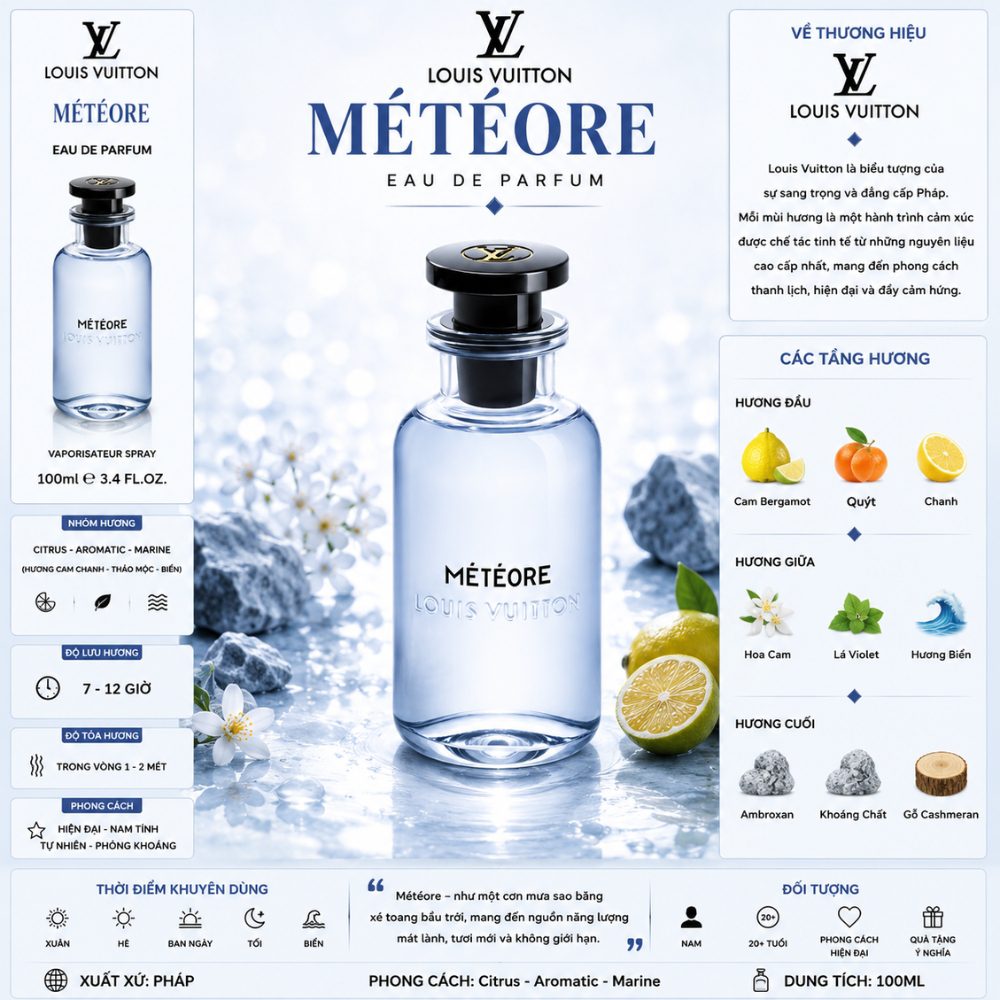 Louis Vuitton Météore EDP 100ml 17 Thông tin Louis Vuitton Météore _ Tiến Perfume