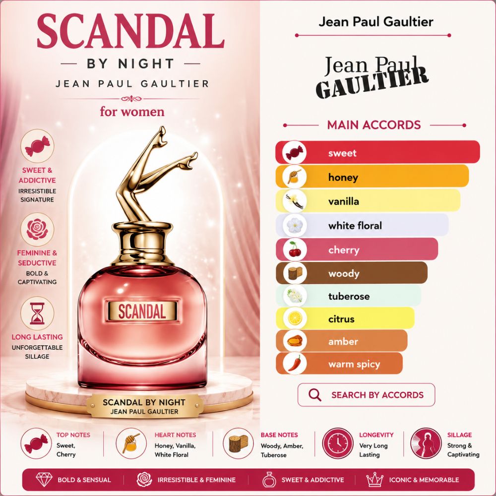 Jean Paul Gaultier Scandal By Night EDP Intense 80ml 19 Mùi hương Nước hoa Jean Paul Gaultier Scandal By Night EDP Intense 80ml (Scandal By Night nữ) _ Tiến Perfume
