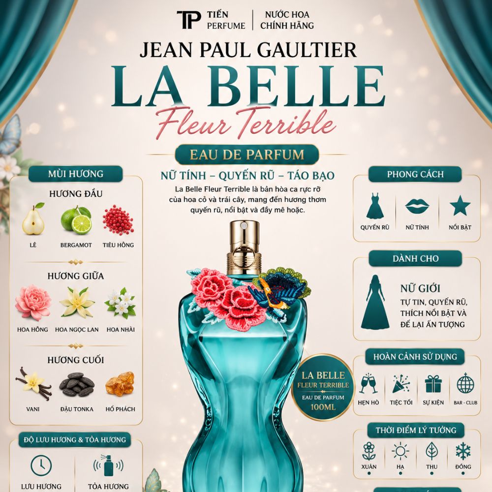 Jean Paul Gaultier La Belle Fleur Terrible EDP 15 Thông tin Jean Paul Gaultier La Belle Fleur Terrible _ Tiến Perfume