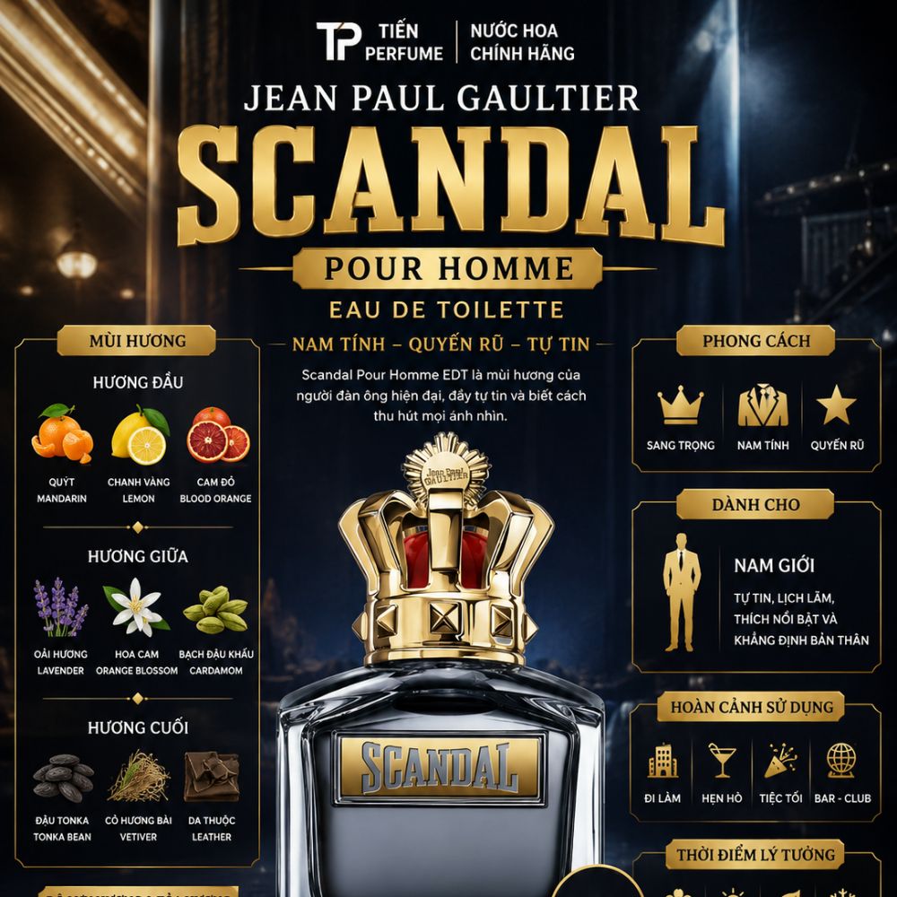 Jean Paul Gaultier Scandal Pour Homme EDT 19 Thông tin Jean Paul Gaultier Scandal Pour Homme EDT 100ml _ Tiến Perfume