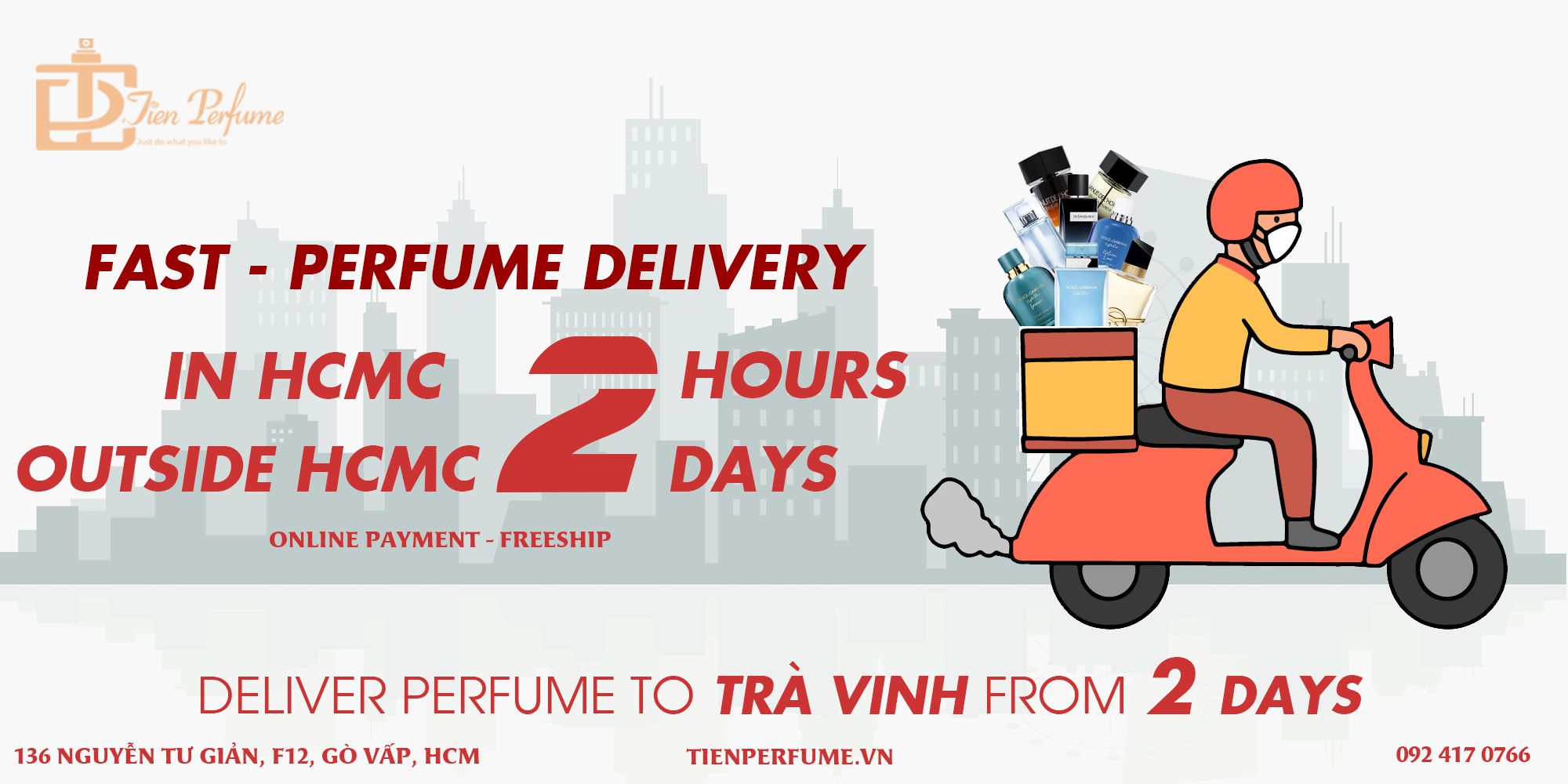 Deliver Perfume to Trà vinh in 2 days Tiến Perfume authentic store