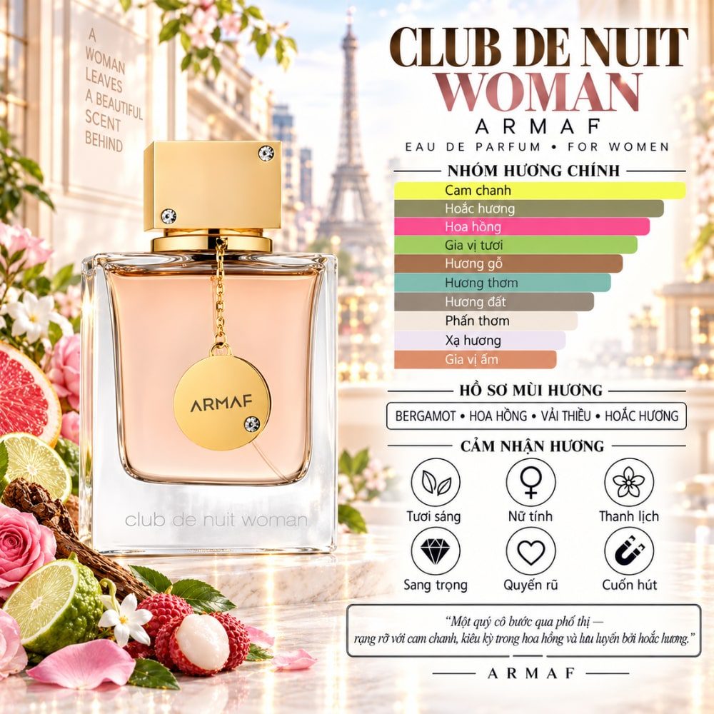 Club de Nuit Woman EDP 105ml 24 Mùi hương Nước hoa Armaf Club de nuit Woman _ Tiến Perfume
