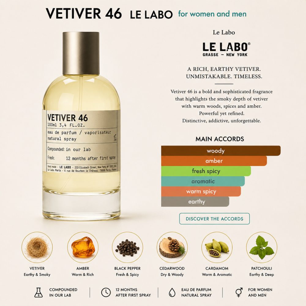 Le labo Vetiver 46 EDP 100ml 26 Mùi hương Nước hoa Le labo Vetiver 46 _ Tiến Perfume