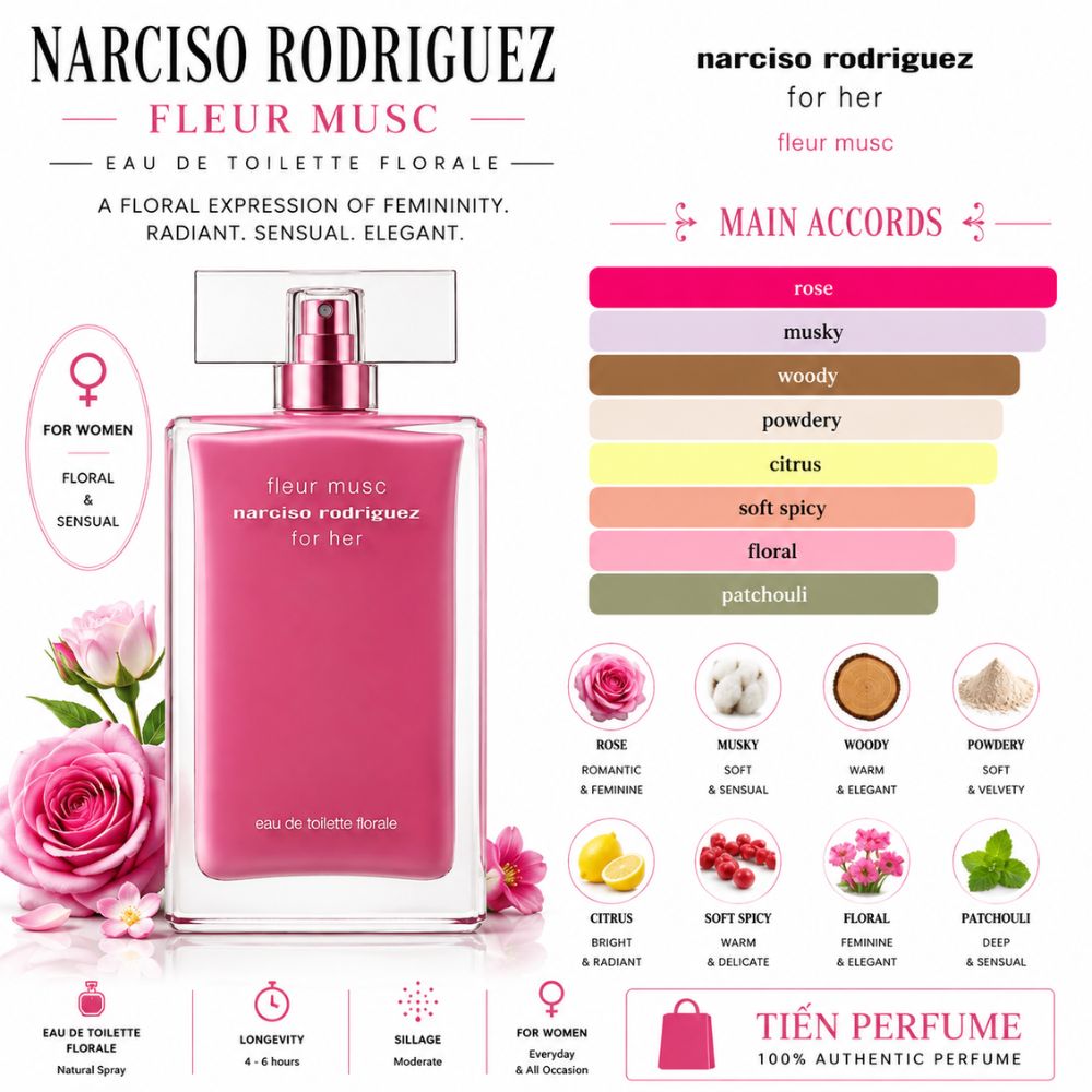 Narciso Rodriguez Fleur Musc For Her EDT 100ml 29 Mùi hương Nước hoa Narciso Fleur Musc EDT _ Tiến Perfume