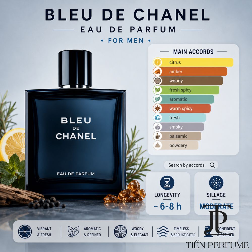 Bleu De Chanel EDP 33 Tầng hương Bleu de Chanel EDP 100ml _ Bleu Chanel EDP _ Tiến Perfume