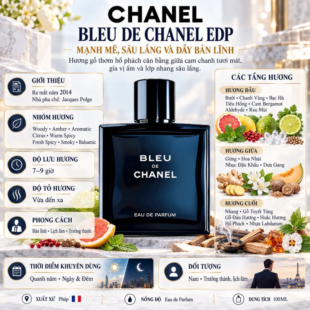 Bleu De Chanel EDP 21 Thông tin Chanel Bleu De Chanel EDP _ Tiến Perfume