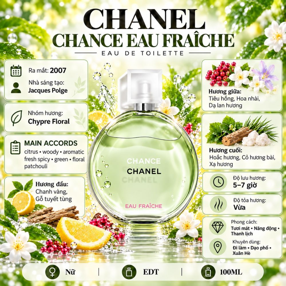 Chanel Chance Eau Fraiche EDT 19 Thông tin Chanel Chance Eau Fraiche EDT _ Tiến Perfume