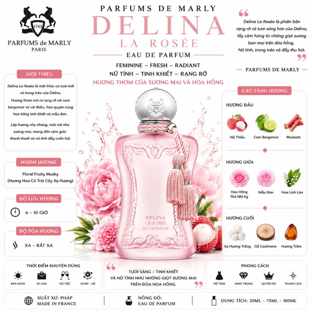Parfums de Marly Delina La Rosée EDP 75ml 17 Thông tin Parfums De Marly Delina La Rosée EDP _ Tiến Perfume