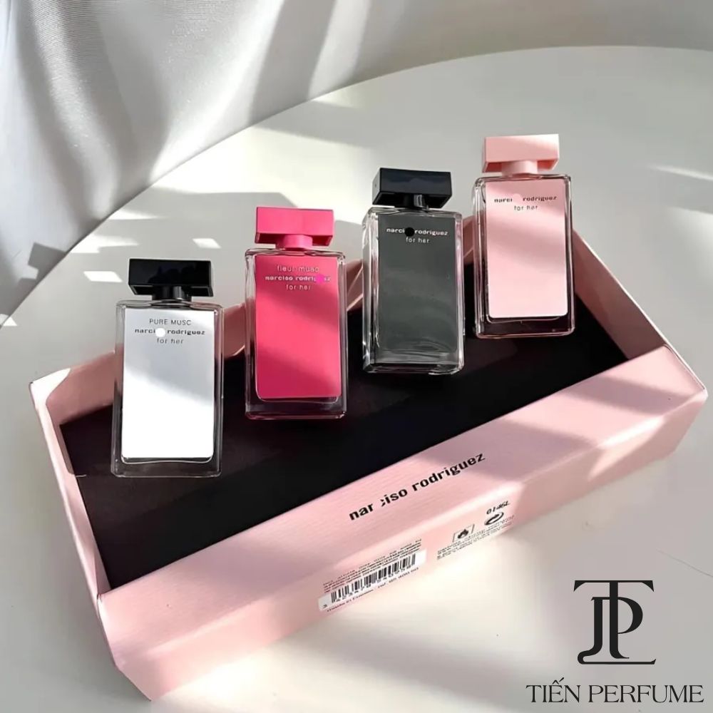 Gift Set Narciso Rodriguez For Her Collection 4pcs 1 Ảnh thật Bộ giftset nước hoa nữ Narciso 4 chai mini