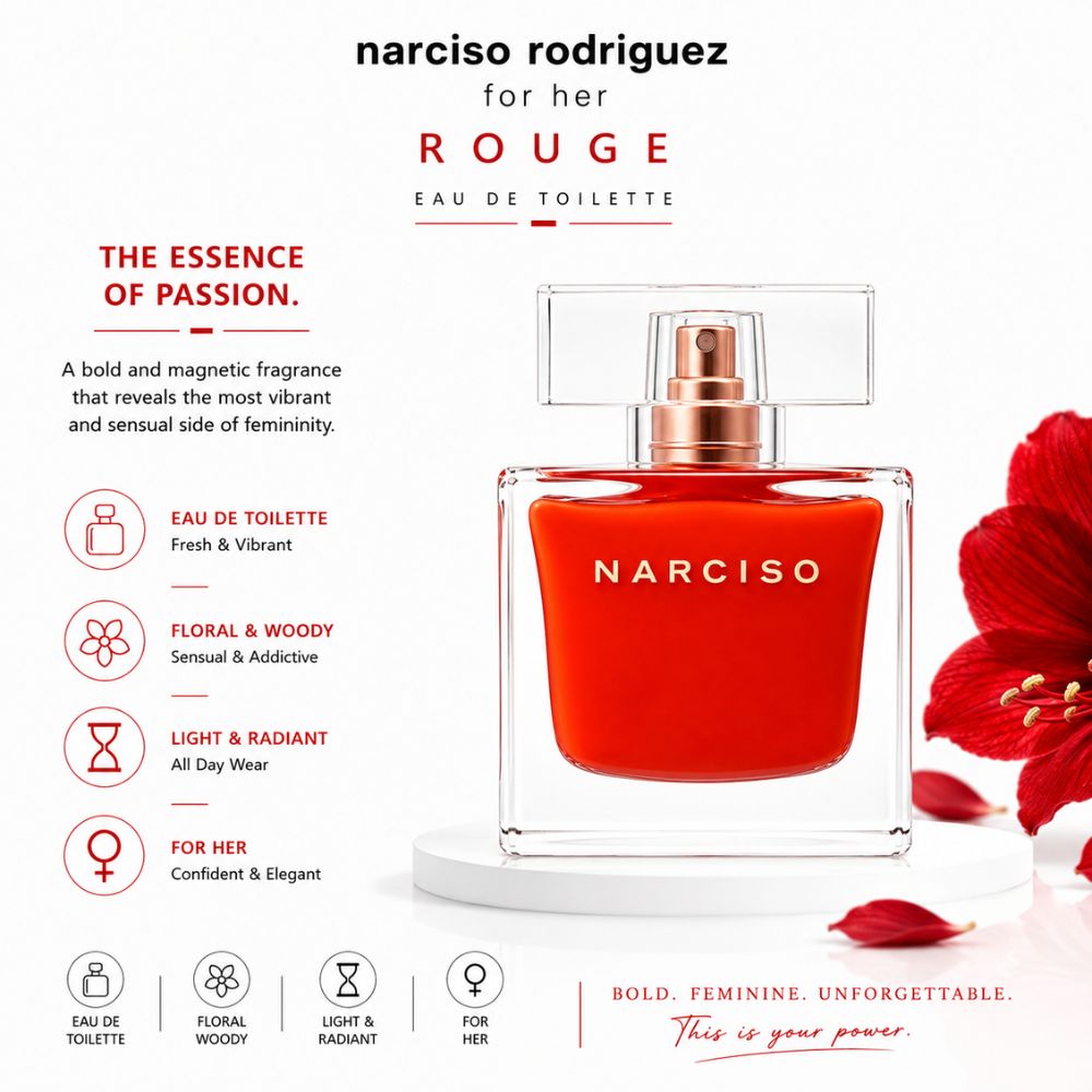 Narciso Rodriguez Rouge EDT 90ml 31 Authentic Perfume Narciso Rouge EDT _ Tiến Perfume