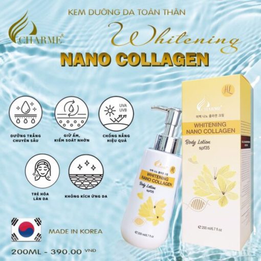 Kem Body Charme Whitening Nano Collagen dưỡng trắng da