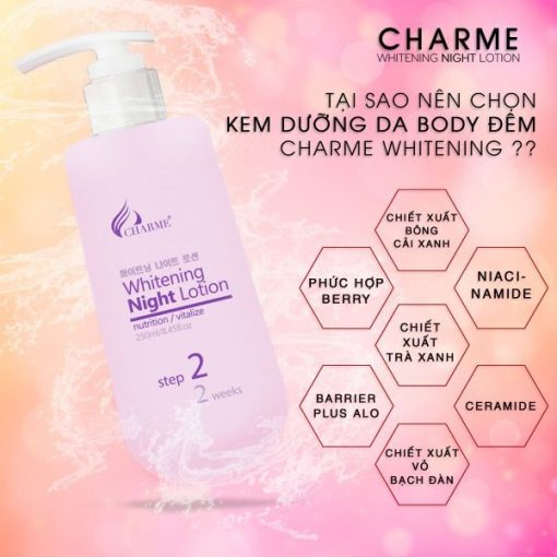 Kem Dưỡng Da Thoa Body Đêm Charme Whitening Night Lotion