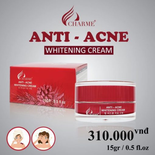 Kem Trị Mụn Hàn Quốc - Hết Mụn, giảm thâm Charme Anti – Acne Whitening Cream