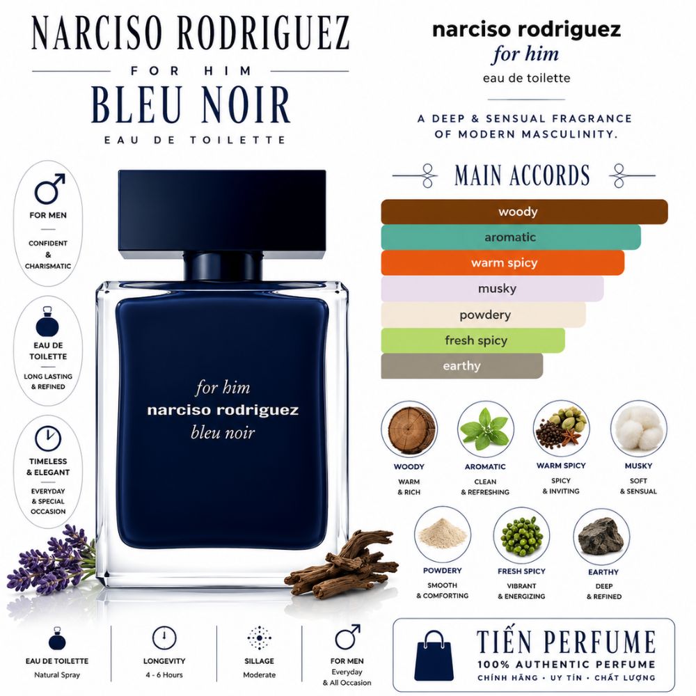 Narciso Bleu Noir for Him EDT 21 Mùi hương Nước hoa Narciso For Him Bleu Noir EDT _ Tiến Perfume
