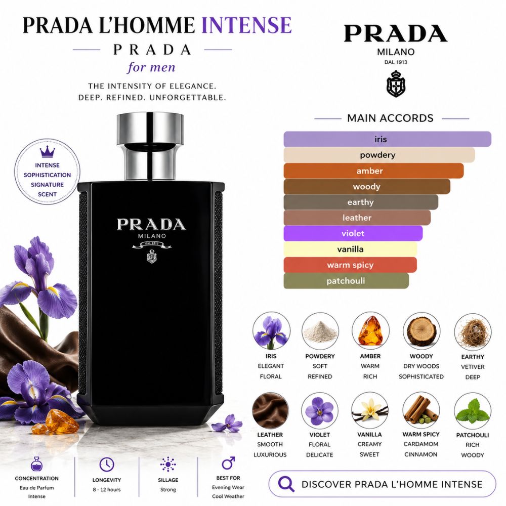 Prada L'Homme EDP Intense 23 Mùi hương Nước hoa Prada L'Homme Intense EDP _ Tiến Perfume