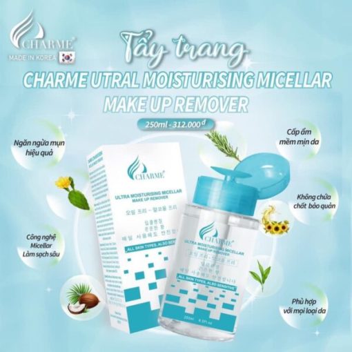 Nước Tẩy Trang Charme Hàn Quốc 250ml Ngăn ngừa mụn