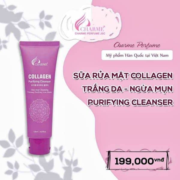 Sữa rửa mặt Charme Collagen trắng da 120ml Sữa rửa mặt Charme Collagen trắng da 120ml