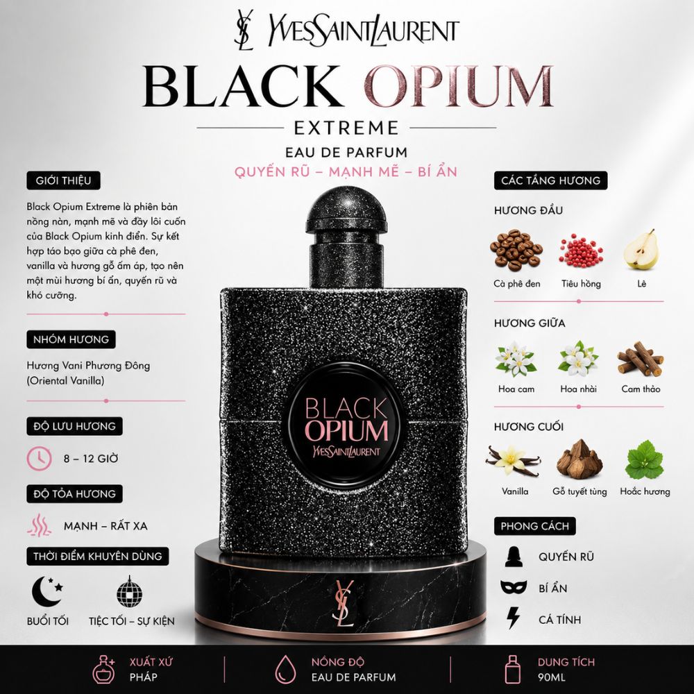 Yves Saint Laurent Black Opium Extreme EDP 19 Thông tin Black Opium Extreme Yves Saint Laurent _ Tiến Perfume