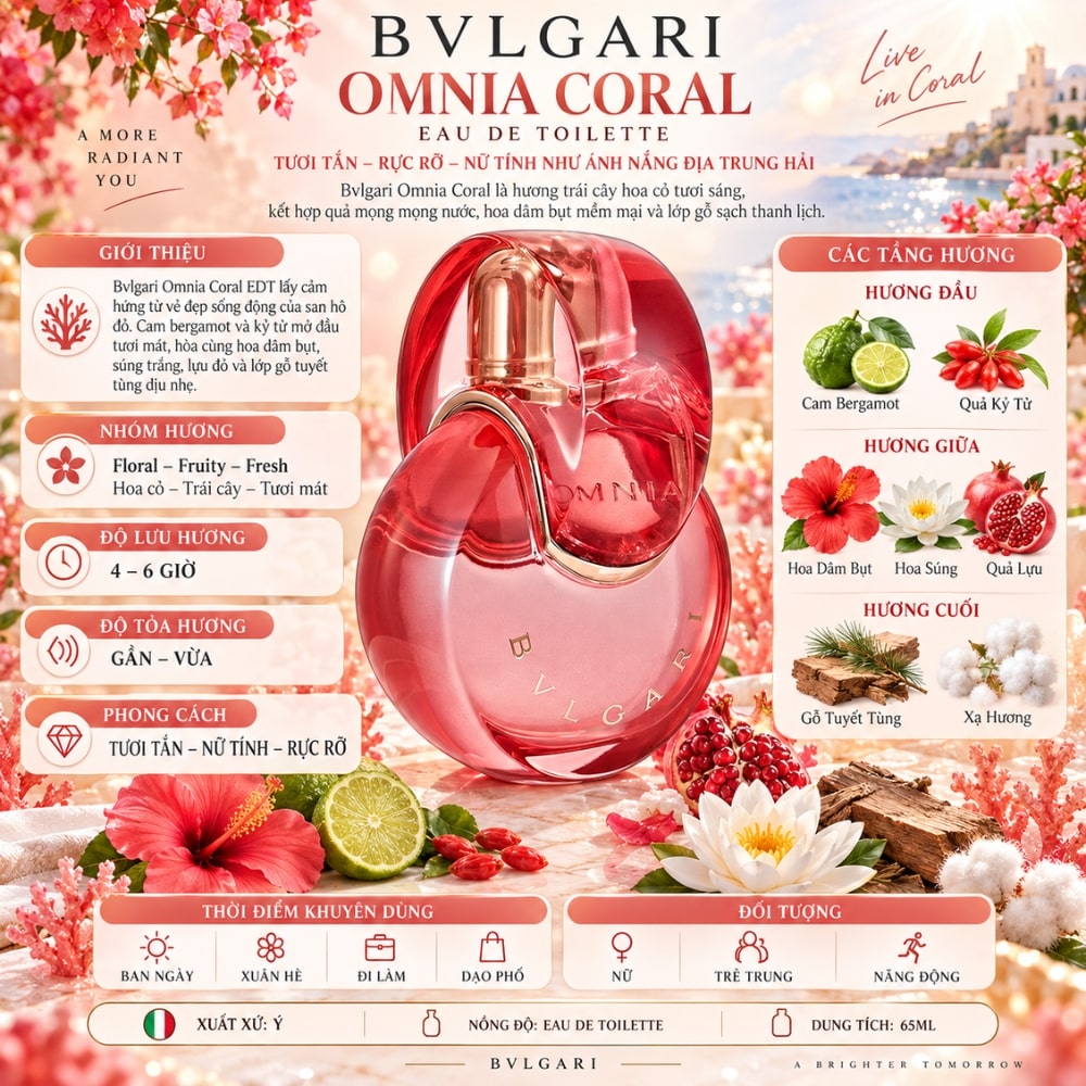 Bvlgari Omnia Coral 17 Thông tin Bvlgari Omnia Coral EDT _ Tiến Perfume