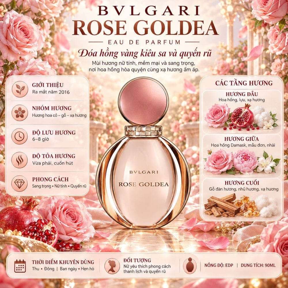 Bvlgari Rose Goldea EDP 17 Thông tin Bvlgari Rose Goldea EDP _ Tiến Perfume