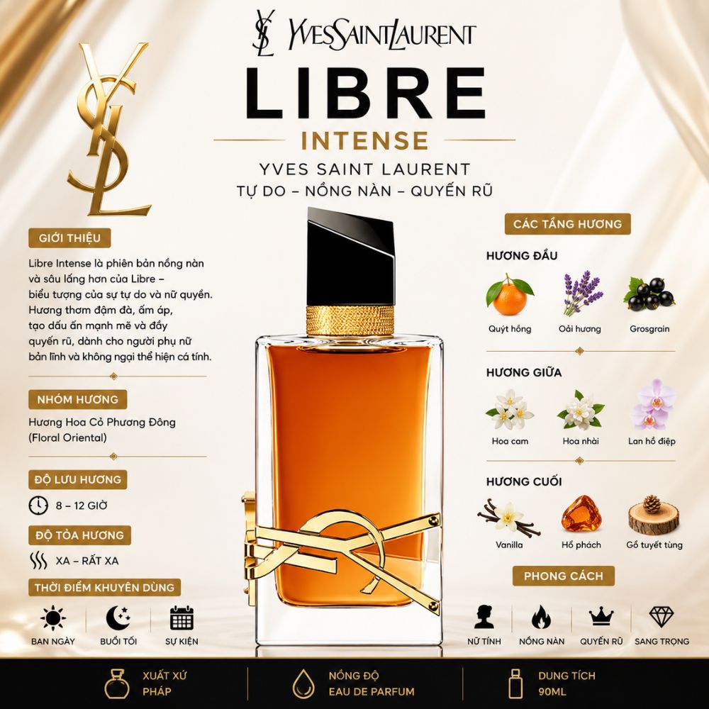 Yves Saint Laurent YSL Libre EDP Intense 21 Thông tin Libre Intense Yves Saint Laurent _ Tiến Perfume