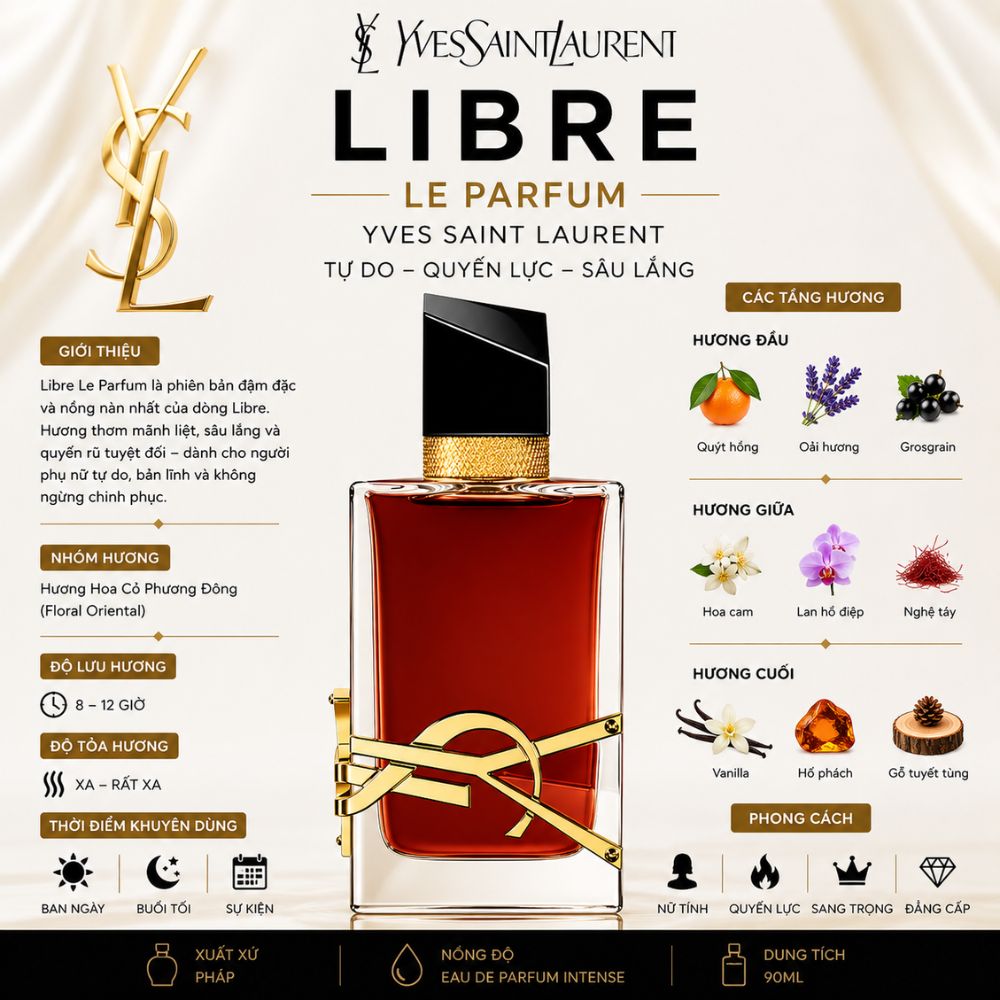 Yves Saint Laurent YSL Libre Le Parfum 21 Thông tin Libre Le Parfum Yves Saint Laurent _ Tiến Perfume