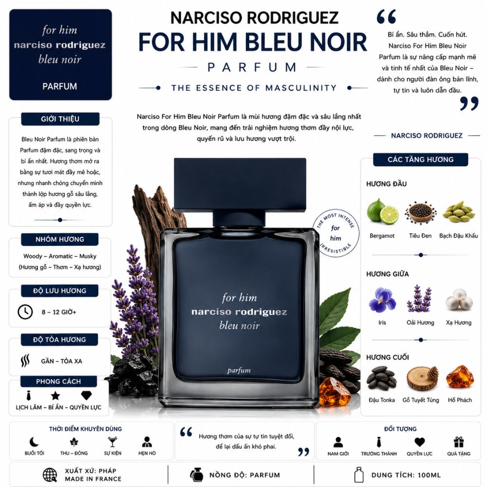 Thông tin Narciso For Him Bleu Noir Parfum _ Tiến Perfume Thông tin Narciso For Him Bleu Noir Parfum _ Tiến Perfume
