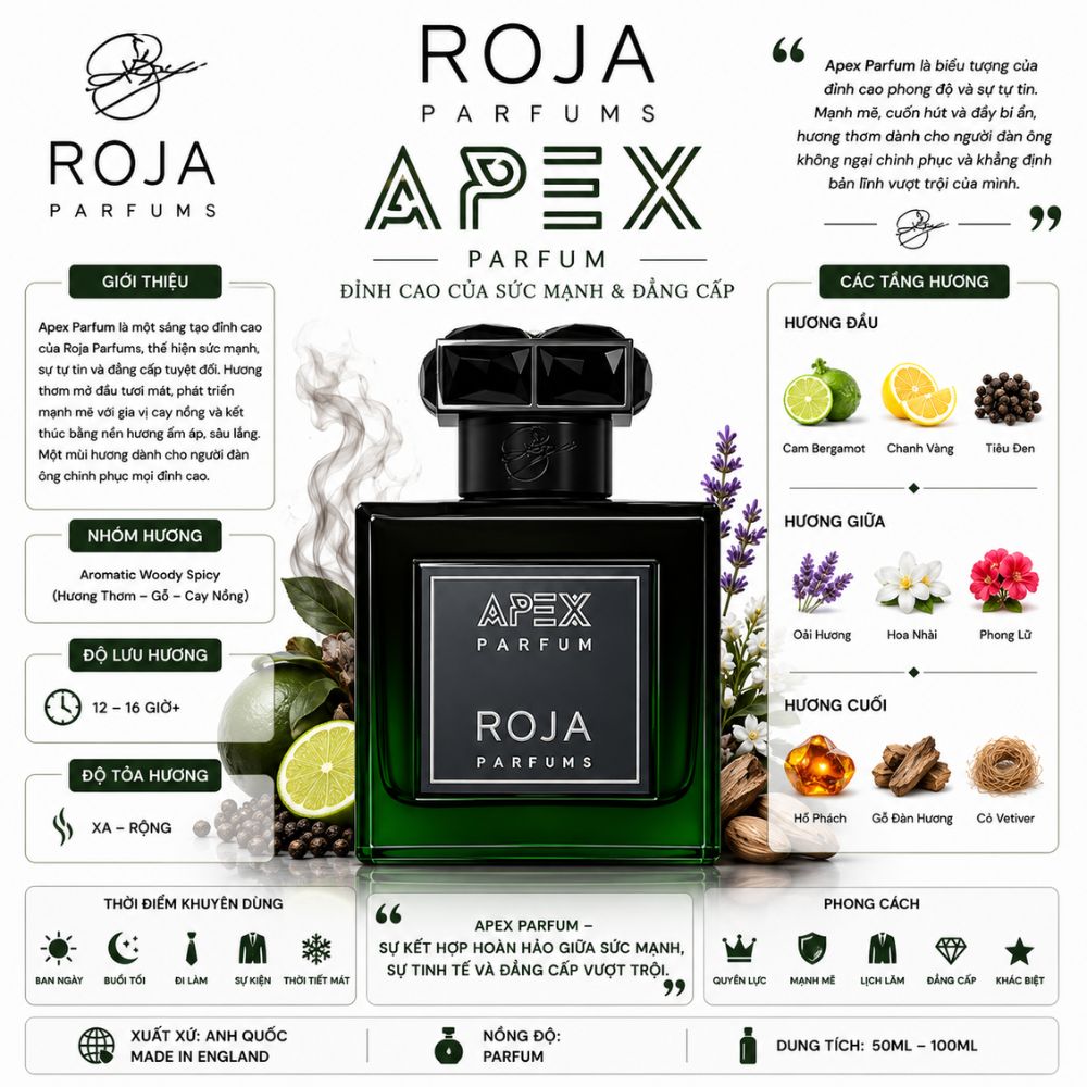 Roja Apex Parfum EDP 100ml 19 Thông tin Roja Apex Parfum _ Tiến Perfume