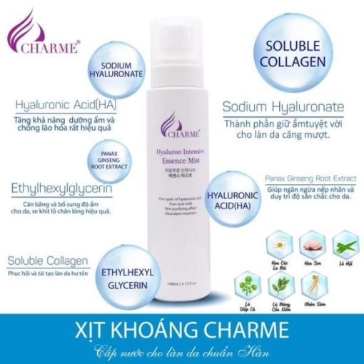 Xịt Khoáng Charme Hyaluaron Intensive Essence Mist dưỡng ẩm