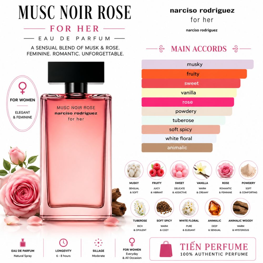 Narciso Rodriguez Musc Noir Rose For Her EDP 100ml 26 Mùi hương Nước hoa Narciso Musc Noir Rose EDP _ Tiến Perfume