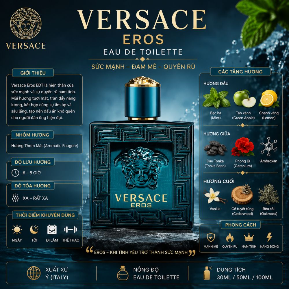 Versace Eros EDT 23 Thông tin Versace Eros EDT _ Tiến Perfume