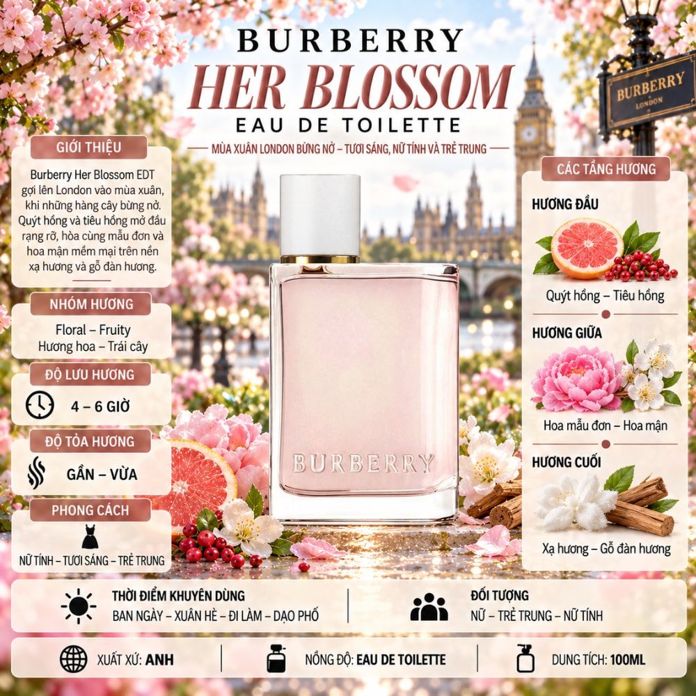 Burberry Her Blossom EDT 17 Thông tin Burberry Her Blossom EDT _ Tiến Perfume